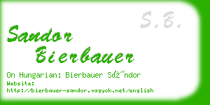 sandor bierbauer business card